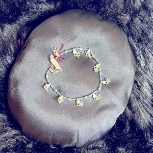 Elastic beaded charm anklet